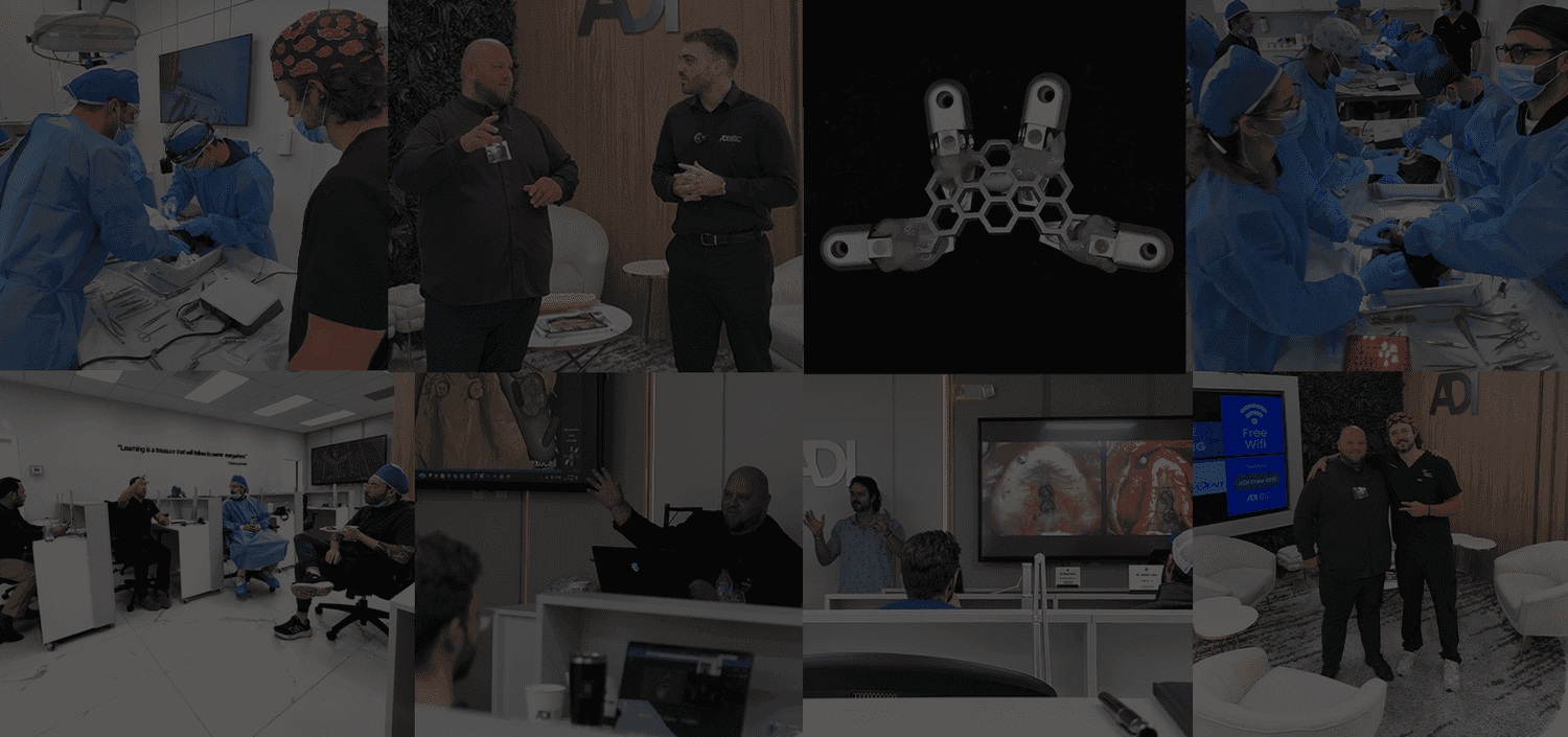 Vertex Dental Studio technicians and the surgeries and lectures the lab supports.